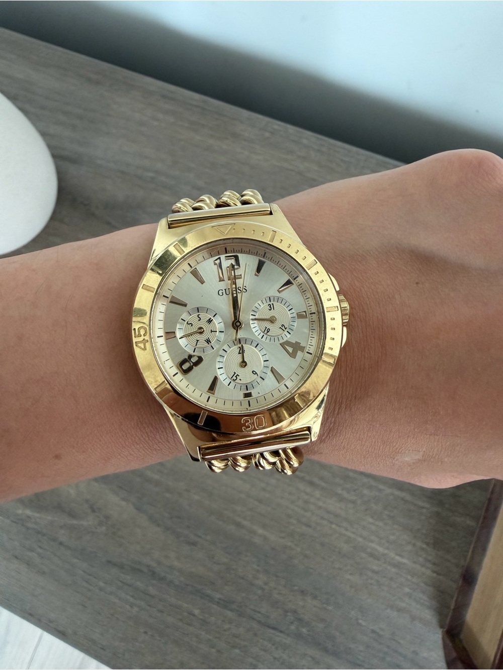 Guess Gold-Tone Chronograph Watch